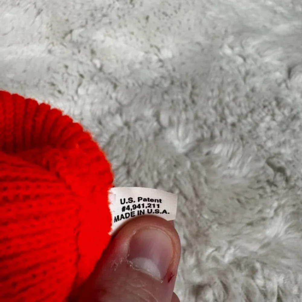 VTG Blaze Orange Knit Balaclava Beanie Hat Face Mask Mens Outdoor Winter Hunting